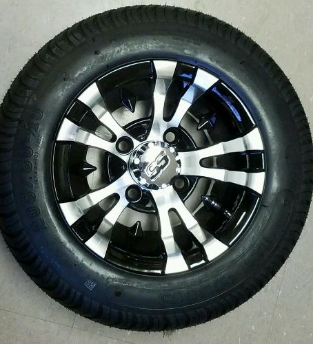 Golf cart 10&#034; machined vampire wheels/rims and 205/50-10 dot low profile tires