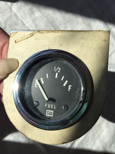 Vintage stewart warner sw fuel level small gauge 12 volt gasser hot rat rod