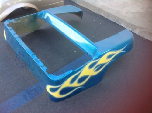 Club car precedent custom rear body cowl tribal golf cart blue
