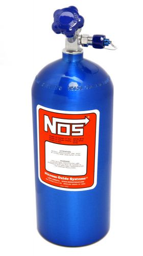 Nos 14745nos electric blue 10-pound aluminum nitrous bottle with hi-flow valve