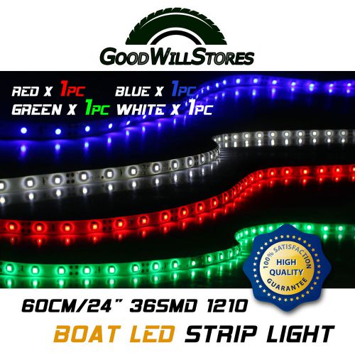 12&#034; 4x waterproof boat marine navigation red+green+blue+white led light strips