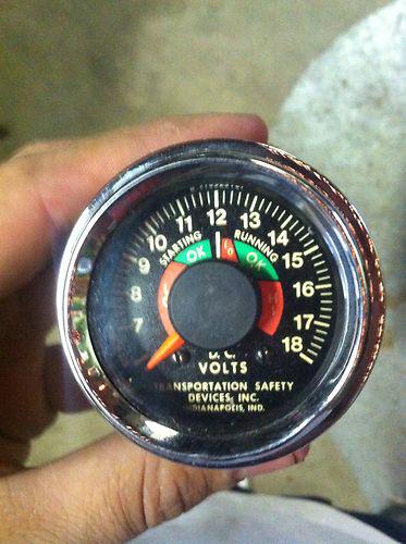 Ratrod vintage volt meter gauge gasser muscle gage. transportation safety device