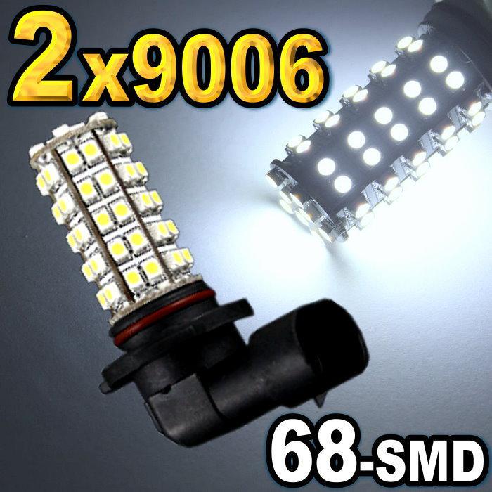 2x 9006 super white 68-smd led driving fog lights 9012 hb4.