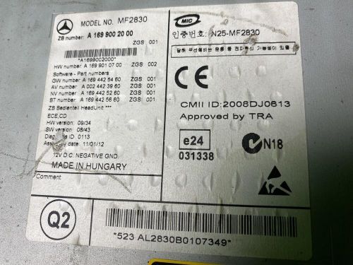 MERCEDES SPRINTER Radio/CD/Stereo (906) A1699002000, US $, image 2