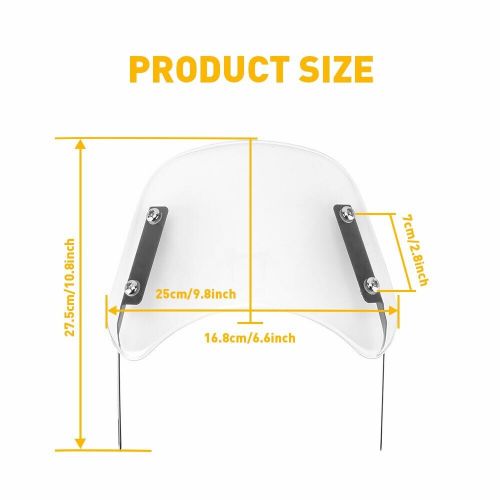 Universal Motorcycle Windshield Clear Windscreen Flyscreen w/Mount Bracket 5"-7", US $20.99, image 7