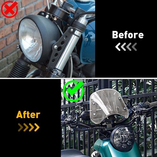 Universal Motorcycle Windshield Clear Windscreen Flyscreen w/Mount Bracket 5"-7", US $20.99, image 8