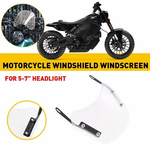 Universal Motorcycle Windshield Clear Windscreen Flyscreen w/Mount Bracket 5"-7", US $20.99, image 10