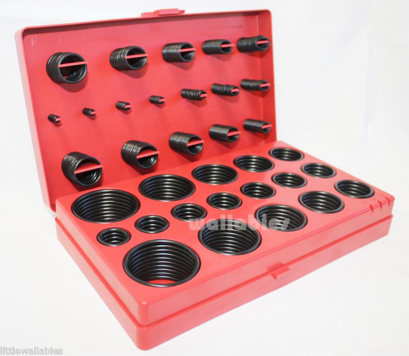407pc o-ring assortment + case 32 sizes 1/4"- 2-1/4" id gasket o rings seals new