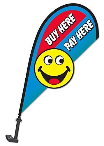 3d clip-on paddle flags for vehicle windows - 2-1/2' tall pole, wind-resistant