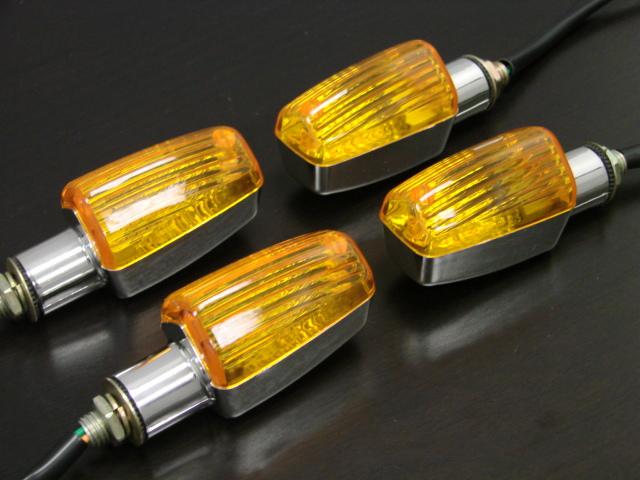 Chrome amber turn signals for honda cb ct 350 750 kawasaki z kz z1 650 900 cafe