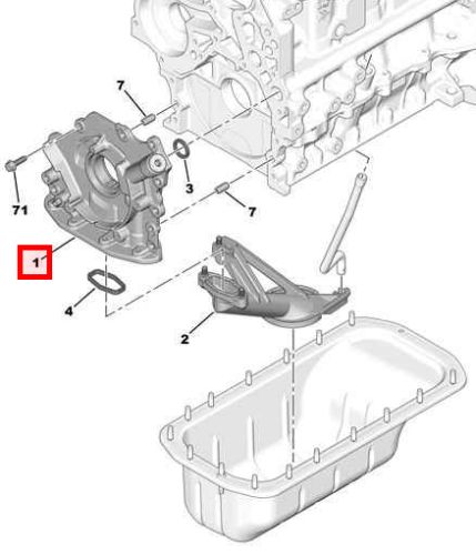 Citroen berlingo b9 oil pump 1001f2 new original-
