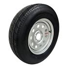Trailer tire on rim st205/75r15 radial lrd 8 ply 5 lug 5x4.5” modular silver rim