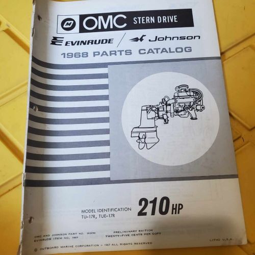Buy 1968 OMC Stern Drive Parts Catalog 210 HP 383056 in ID, United