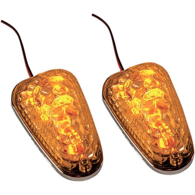 K&s led mini triangle flush mount marker light set chrome amber