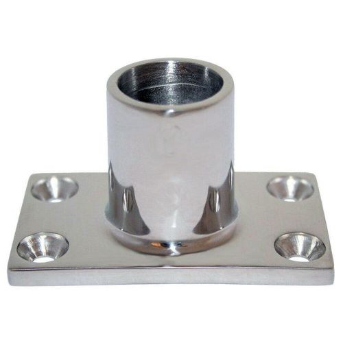 Whitecap 1&#034; o.d. 90 degree rectangle base ss rail fitting