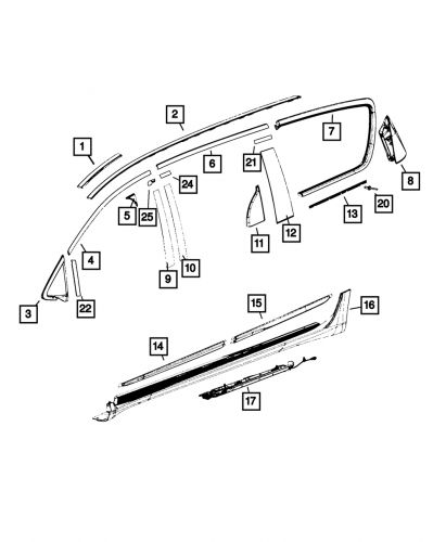 Genuine Mopar D Pillar Applique Right 68227308AF, US $62.16, image 2