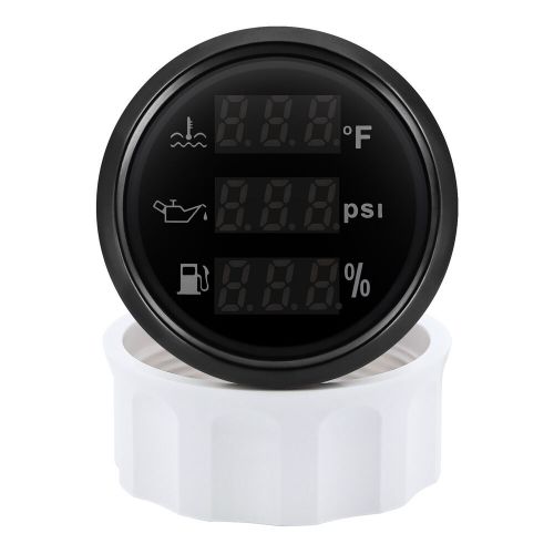 52mm 3 in 1 Multi-Function Car Digital Water Temp ℉ Oil Pressure PSI Fuel Gauge, US $28.89, image 2