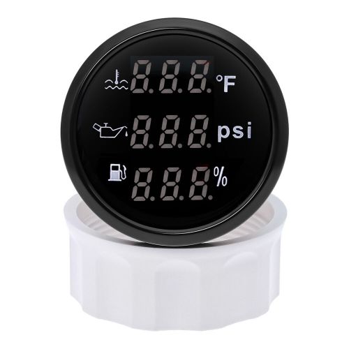 52mm 3 in 1 Multi-Function Car Digital Water Temp ℉ Oil Pressure PSI Fuel Gauge, US $28.89, image 4