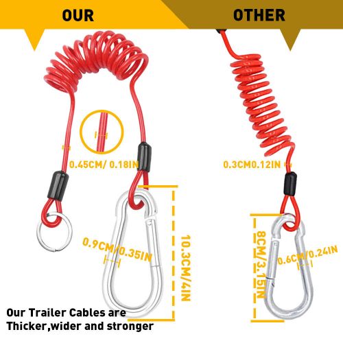 AUXITO Trailer Breakaway Cable 6' Coiled Safety Cables For RV, US $12.29, image 4