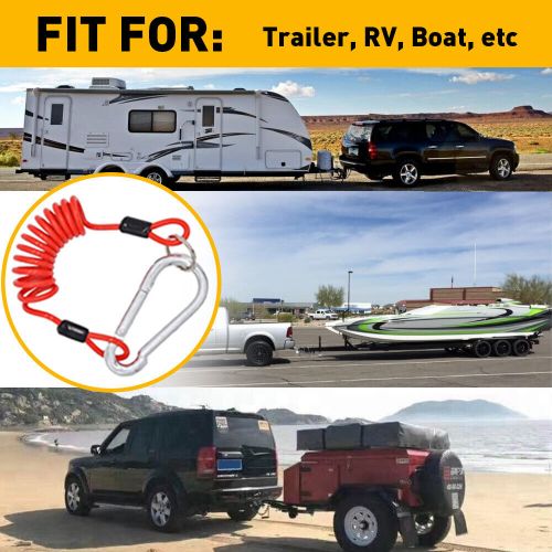 AUXITO Trailer Breakaway Cable 6' Coiled Safety Cables For RV, US $12.29, image 9