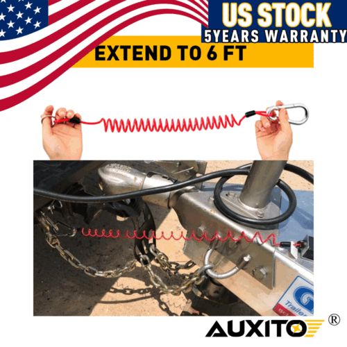 AUXITO Trailer Breakaway Cable 6' Coiled Safety Cables For RV, US $12.29, image 11