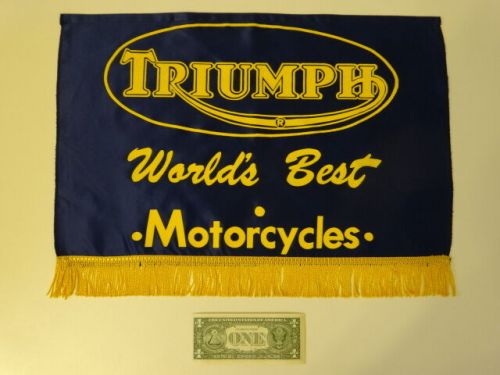 Vintage 1960s TRIUMPH World Best Motorcycle Bike Shop Advertisement Satin Banner, US $129.85, image 7