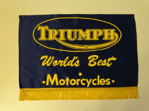 Vintage 1960s TRIUMPH World Best Motorcycle Bike Shop Advertisement Satin Banner, US $129.85, image 12