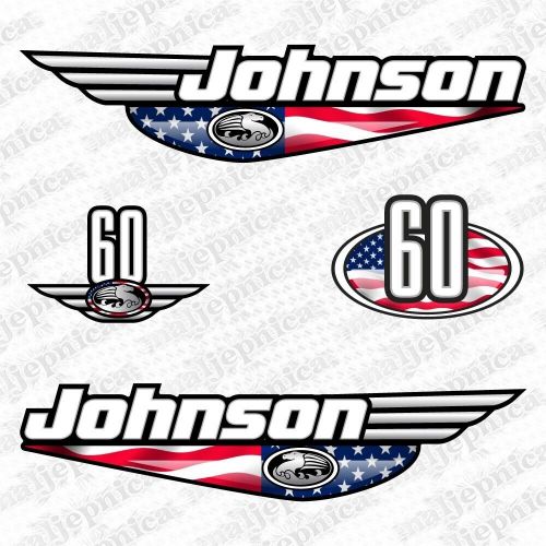 Johnson 60 hp USA Flag Edition (1992-2000) Outboard Aftermarket Decal Sticker, US $48.36, image 2