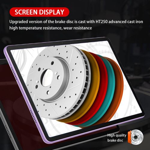 Front disc brake rotors and ceramic brake pads kit for 2003 - 2008 honda pilot