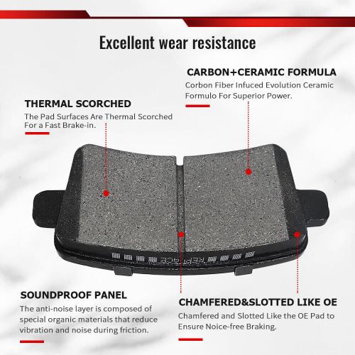 Front Disc Brake Rotors and Ceramic Brake Pads Kit for 2003 - 2008 Honda Pilot, US $87.09, image 7