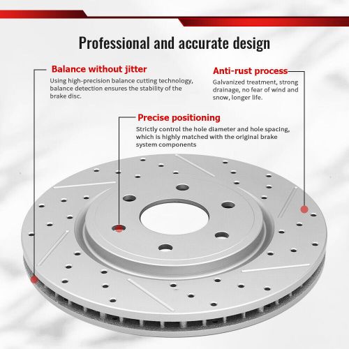 Front Disc Brake Rotors and Ceramic Brake Pads Kit for 2003 - 2008 Honda Pilot, US $87.09, image 8