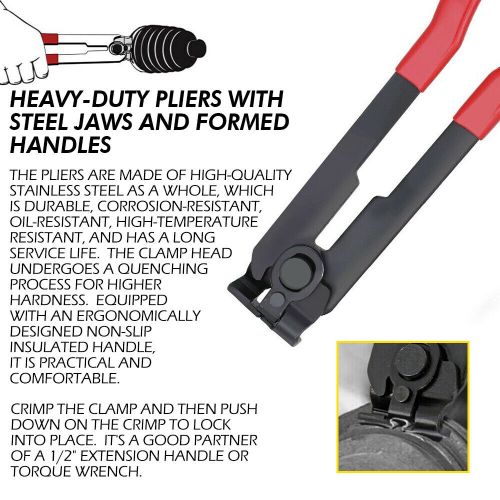 2set small &amp; large cv joint axle boot clamp for ford chevy gmc w/pliers tool