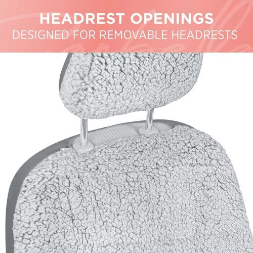 Gray Berber Fleece Car Seat Covers 2-Pack for Women Fits Auto Trucks, US $79.84, image 3
