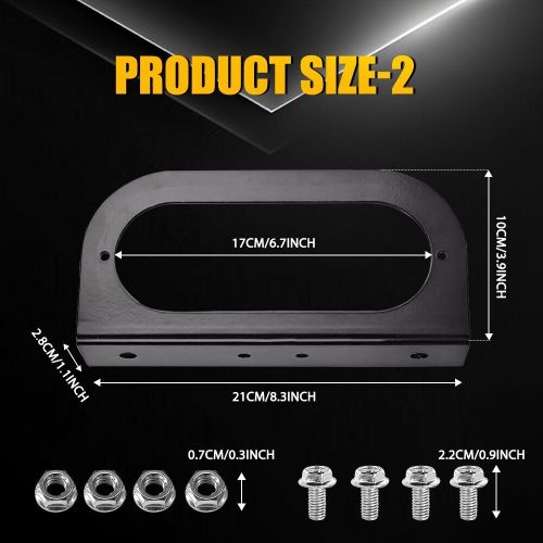 4x 6inch oval trailer tail light with flush mount grommets plugs w/mounting red