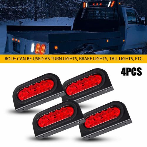 4X 6Inch Oval Trailer Tail Light with flush Mount Grommets Plugs w/Mounting RED, US $54.99, image 11