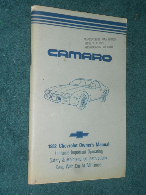 Buy 1982 CHEVROLET CAMARO OWNERS MANUAL / ORIGINAL GUIDE BOOK! in