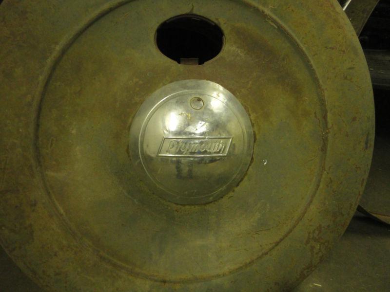 SPARE TIRE COVER/REAR, PLYMOUTH 1933-36 GOOD COND.,W./ STAINLESS TRIM, AND LOCK , US $10.00, image 2