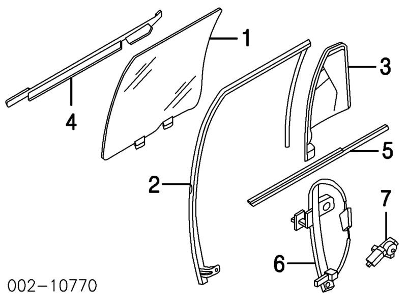 Dd9929ypn 2003-06 ford lincoln expedition navigator grey rear right door window
