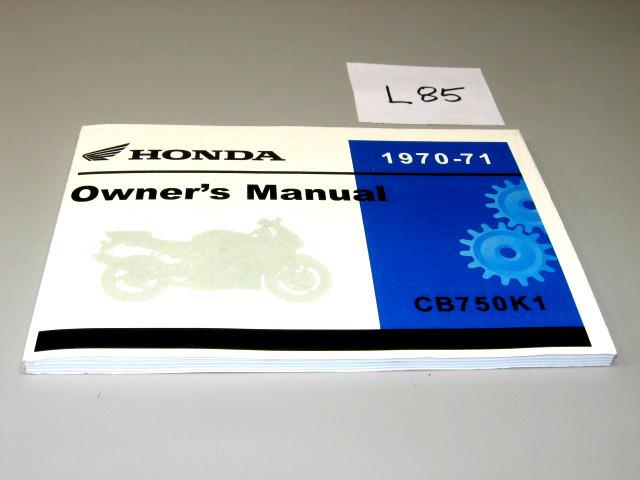 New owners manual 1970-1971 cb750k 1 sohc oem honda operators book       #l85