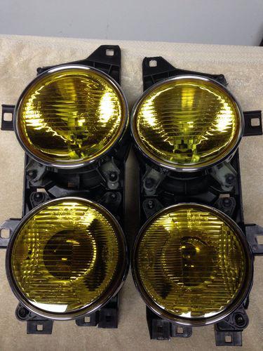 Bmw e34 m5 540i 530i 535i 525i oem euro hella smiley headlights - french yellow
