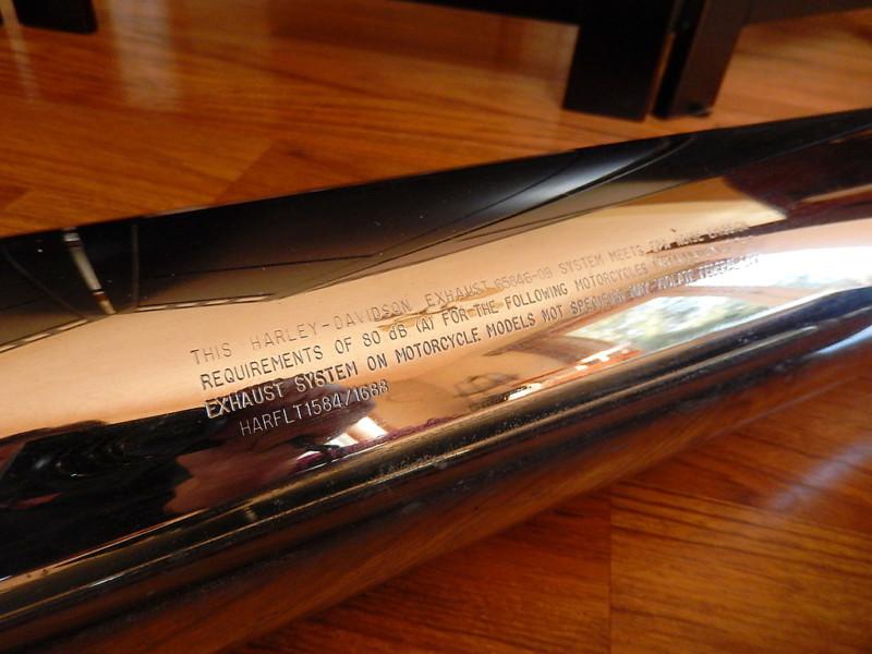 Harley Davidson Exhaust System FHTCU 65846-09 & 65538-09 Chrome Touring Muffler, US $49.99, image 2