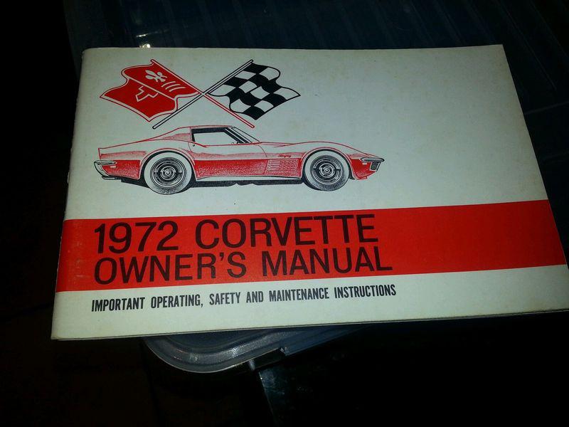 Original nos 1972 corvette owners manual 328789 jan 1972