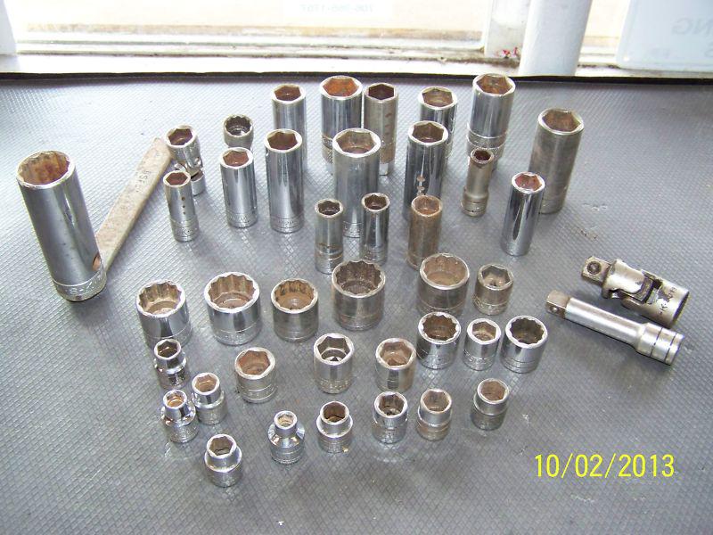 Huge gigantic 40 piece lot of sk sockets all made in the usa metric standard