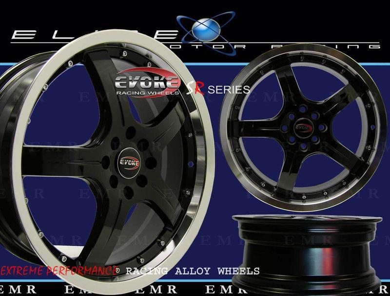 18" evoke f8 wheels/rims 4 lug glossblack 4x100/108