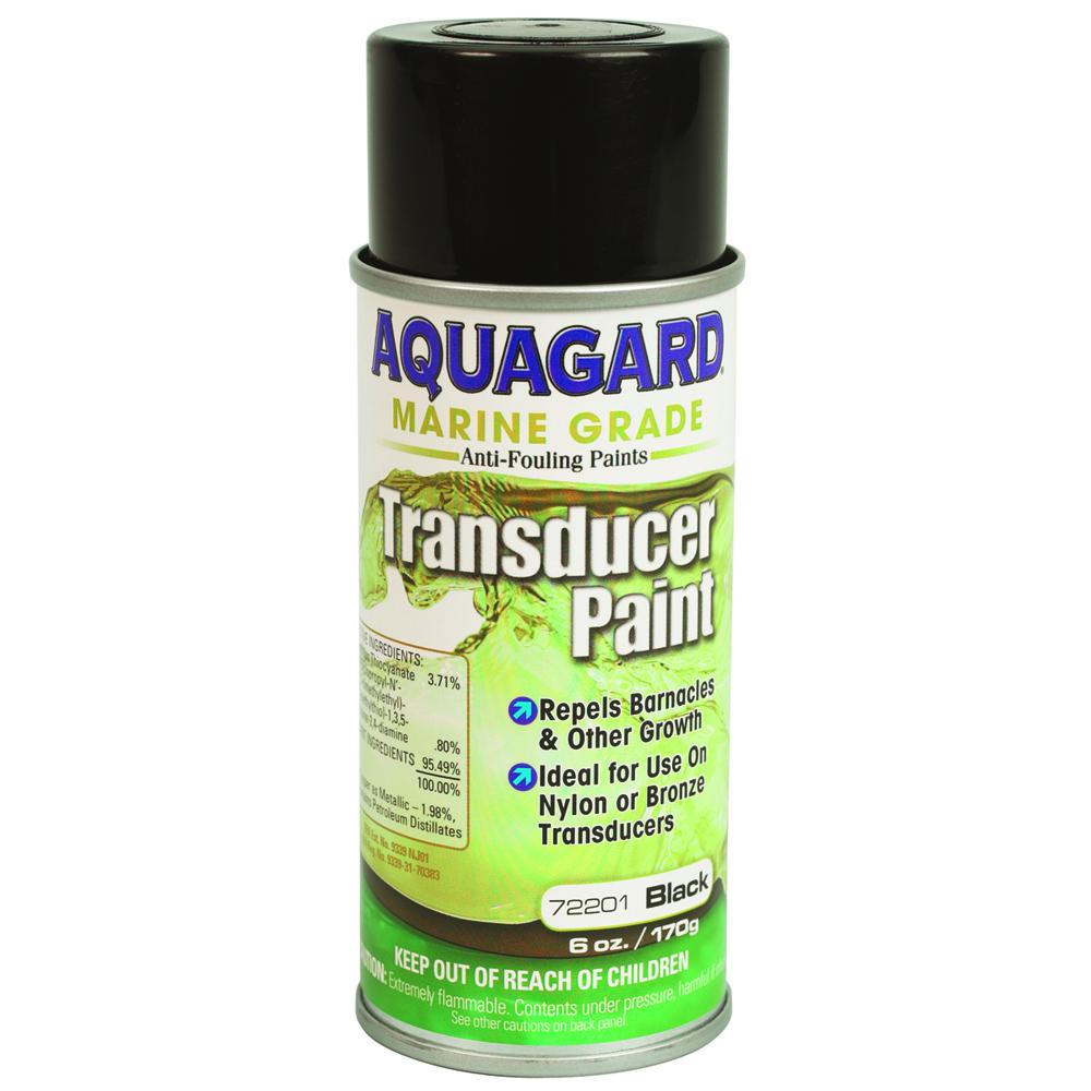 Aquagard transducer paint black antifouling spray 6 oz can