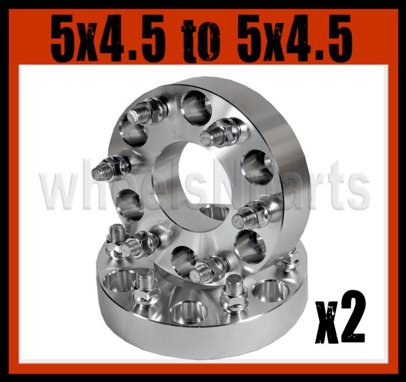 Two new wheel adapter spacers 1.25" 5-4.5 to 5x4.5 same 5 lug rim 1/2" studs 563