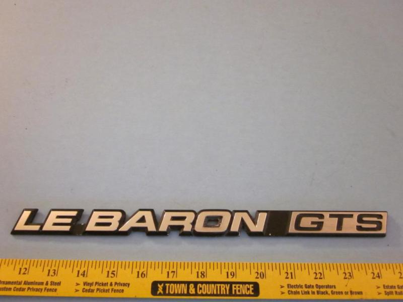 Chrysler le baron gts factory chrome trunk emblem