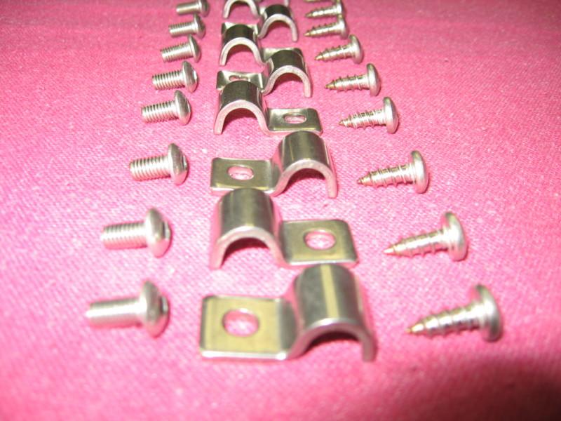 Brake, Fuel, or Transmission Line Clamps, 3/16 Inch, S/S, w/Screws, Set of 12 , US $17.95, image 2