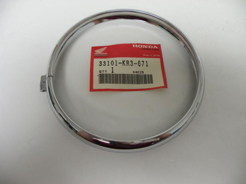 Nos honda headlight rim for honda rebel 250 models. part # 33101-kr3-671