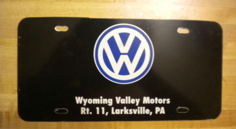 Volkswagen wyoming valley dealer booster license plate larksville pa plastic